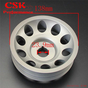 Planet Gates Aluminum Light-Weight Crankshaft Crank Pulley Fits For Subaru Impreza WRX STI Gray/Red/Black