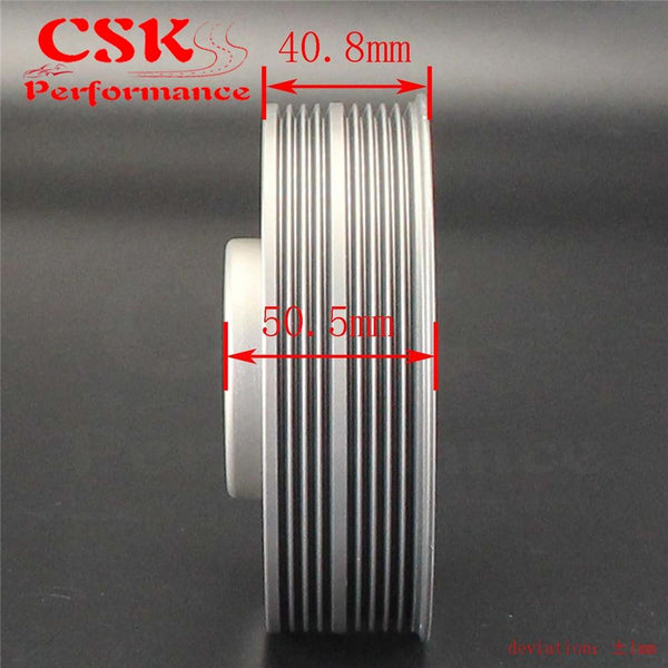 Planet Gates Aluminum Light-Weight Crankshaft Crank Pulley Fits For Subaru Impreza WRX STI Gray/Red/Black