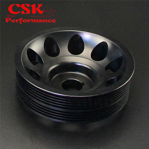 Planet Gates Aluminum Light-Weight Crankshaft Crank Pulley Fits For Subaru Impreza WRX STI Gray/Red/Black