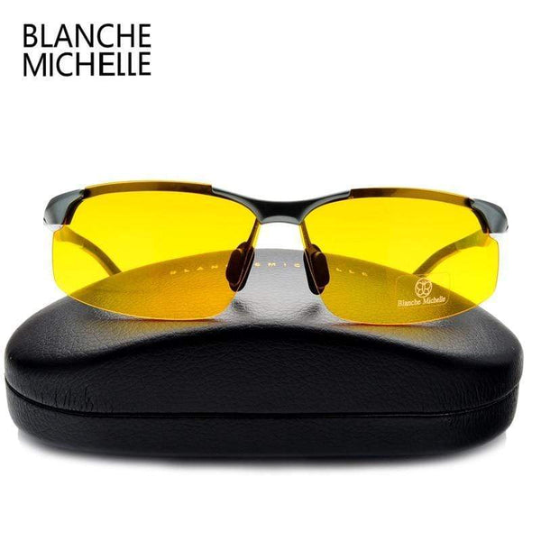 Planet Gates Aluminum Magnesium Men Sunglasses Polarized Sports Driving Night Vision Goggles Sunglass Fishing UV400 Rimless Sun Glasses