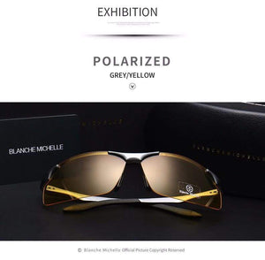 Planet Gates Aluminum Magnesium Men Sunglasses Polarized Sports Driving Night Vision Goggles Sunglass Fishing UV400 Rimless Sun Glasses