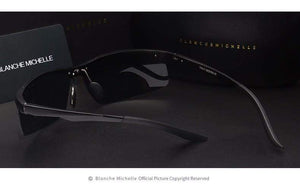 Planet Gates Aluminum Magnesium Men Sunglasses Polarized Sports Driving Night Vision Goggles Sunglass Fishing UV400 Rimless Sun Glasses