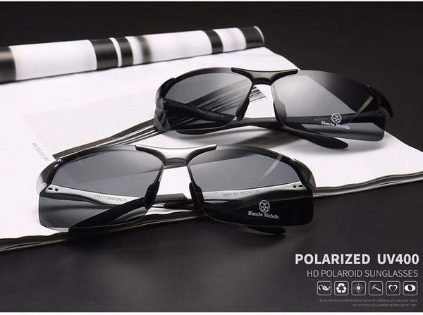 Planet Gates Aluminum Magnesium Men Sunglasses Polarized Sports Driving Night Vision Goggles Sunglass Fishing UV400 Rimless Sun Glasses