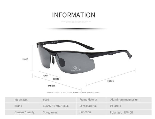 Planet Gates Aluminum Magnesium Men Sunglasses Polarized Sports Driving Night Vision Goggles Sunglass Fishing UV400 Rimless Sun Glasses