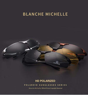 Planet Gates Aluminum Magnesium Men Sunglasses Polarized Sports Driving Night Vision Goggles Sunglass Fishing UV400 Rimless Sun Glasses