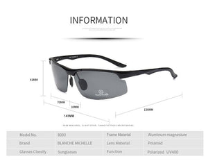 Planet Gates Aluminum Magnesium Men Sunglasses Polarized Sports Driving Night Vision Goggles Sunglass Fishing UV400 Rimless Sun Glasses