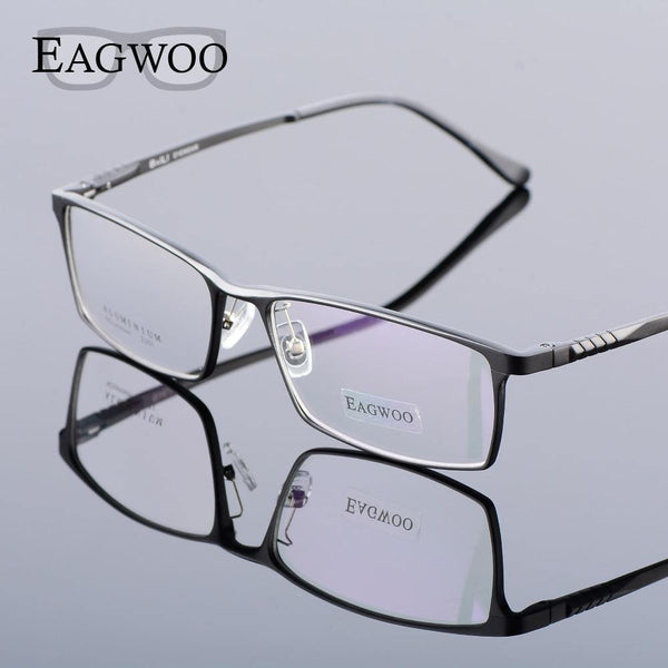 Planet Gates Aluminum Men Wide Face Prescription Eyeglasses  Full Rim Optical Frame Business Eye Glasses