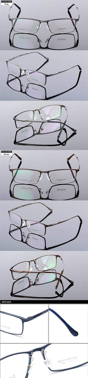 Planet Gates Aluminum Men Wide Face Prescription Eyeglasses  Full Rim Optical Frame Business Eye Glasses