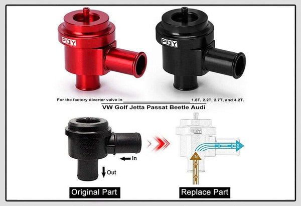 Planet Gates Aluminum Recirculate Diverter Valve Turbo Blow Off Valve Boost For Volkswagen Golf Jetta 2000-2005 for Audi 1.8T 2.7T 1998-2006