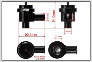 Planet Gates Aluminum Recirculate Diverter Valve Turbo Blow Off Valve Boost For Volkswagen Golf Jetta 2000-2005 for Audi 1.8T 2.7T 1998-2006