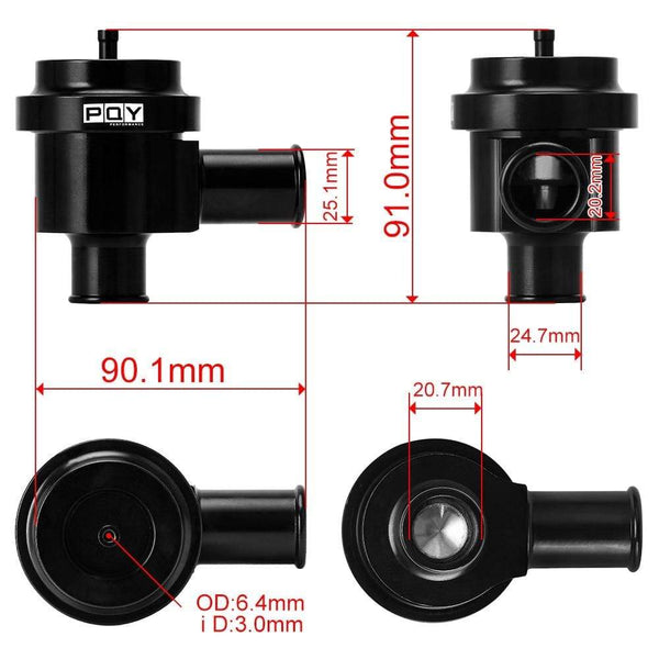 Planet Gates Aluminum Recirculate Diverter Valve Turbo BOV Boost For Volkswagen Golf Jetta 2000-2005 for Audi 1.8T 2.7T 1998-2006 JR-BOV04