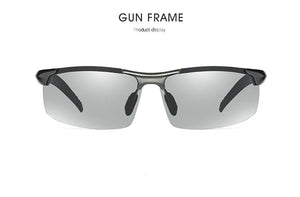 Planet Gates Aluminum Rimless Photochromic Sunglasses Men Polarized Day Night Driving Glasses Chameleon Anti-Glare gafas de sol hombre