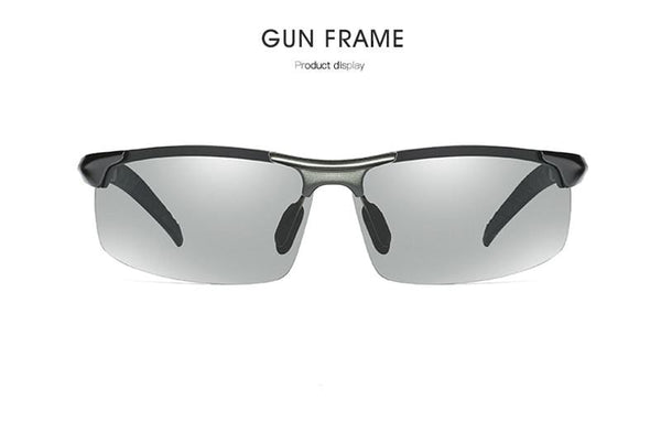 Planet Gates Aluminum Rimless Photochromic Sunglasses Men Polarized Day Night Driving Glasses Chameleon Anti-Glare gafas de sol hombre