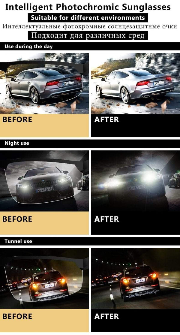 Planet Gates Aluminum Rimless Photochromic Sunglasses Men Polarized Day Night Driving Glasses Chameleon Anti-Glare gafas de sol hombre