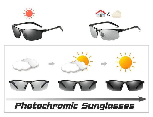 Planet Gates Aluminum Rimless Photochromic Sunglasses Men Polarized Day Night Driving Glasses Chameleon Anti-Glare gafas de sol hombre