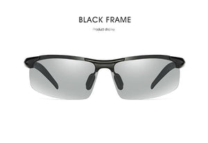 Planet Gates Aluminum Rimless Photochromic Sunglasses Men Polarized Day Night Driving Glasses Chameleon Anti-Glare gafas de sol hombre