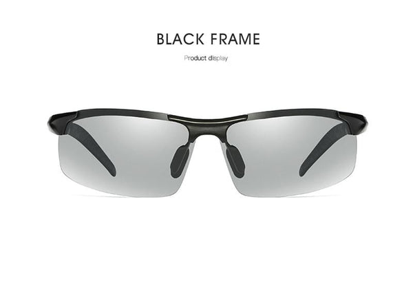 Planet Gates Aluminum Rimless Photochromic Sunglasses Men Polarized Day Night Driving Glasses Chameleon Anti-Glare gafas de sol hombre