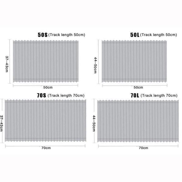 Planet Gates Aluminum Shrinkable Sun Blind Curtain Car Side Window Sun Shade Visor For SUV MPV Truck - Black (Pack of 2)