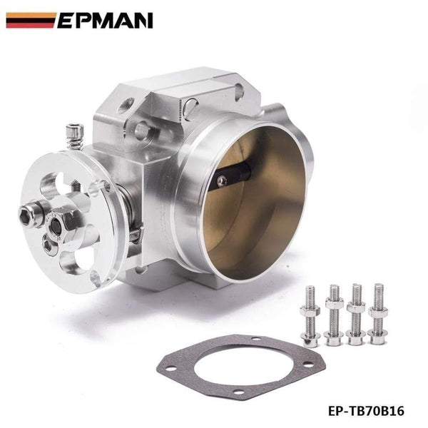 Planet Gates Aluminum Silver Intake Manifold 70mm Throttle Body For Honda B16 B18 D16 F22 B20 D/B/H/F EG EK H22 EP-TB70B16