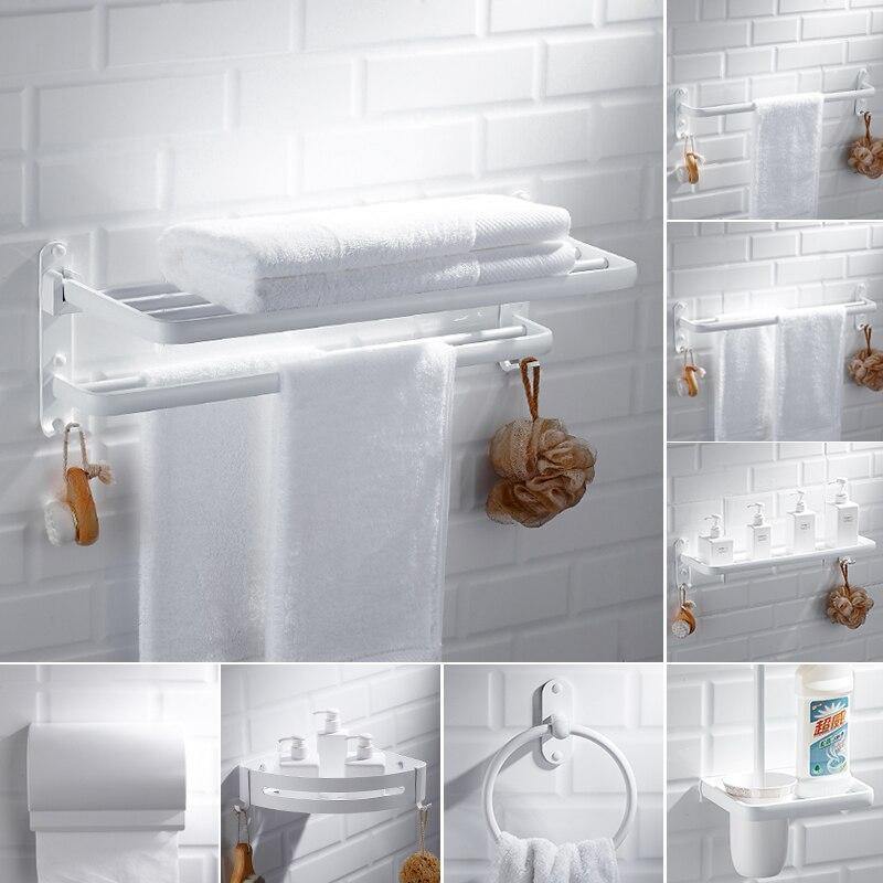 Planet Gates Aluminum Towel Rack Perforated White Bathroom Rack Toilet Towel Rack Hardware Pendant Set