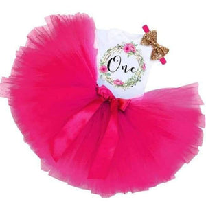 Planet Gates AM One Little Girl 1st Birthday Party Sets Baby Tutu Cake Smash Outfits Sets First Christmas Gift Toddler Girls Kids Baptism Clothes