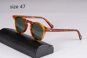Planet Gates amber green 47 Sunglasses Women Gregory Peck Acetate Sun Glasses  Retro Round Frame OV5186 Men Polarized Vintage Eyeglasses Driving Glasses