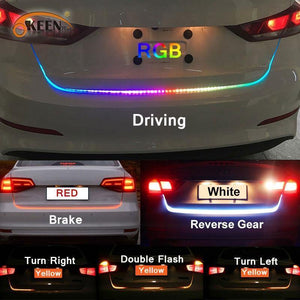 Planet Gates Amber Turn Signal Flow led trunk Strip light Tailgate luggage 12V Car Rear Lamp Dynamic Streamer Floating RGB led strip