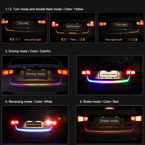 Planet Gates Amber Turn Signal Flow led trunk Strip light Tailgate luggage 12V Car Rear Lamp Dynamic Streamer Floating RGB led strip