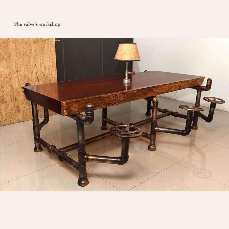 Planet Gates American Industrial Pipe Office Furniture Golden Years Series Creative Pipeline Solid Wood Table Boss Table Office Desk -J001