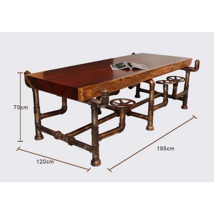 Planet Gates American Industrial Pipe Office Furniture Golden Years Series Creative Pipeline Solid Wood Table Boss Table Office Desk -J001