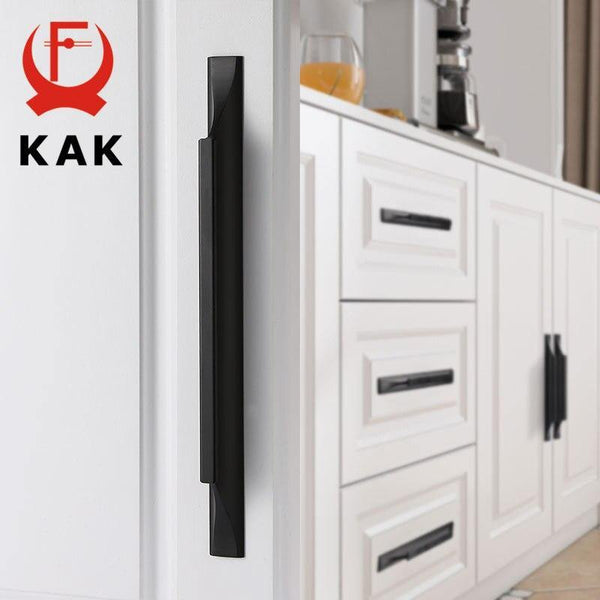 American Style Black Cabinet Handles Gold Solid Aluminum Alloy Kitchen Cupboard Pulls Drawer Knobs Furniture Handle Hardware