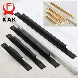 American Style Black Cabinet Handles Gold Solid Aluminum Alloy Kitchen Cupboard Pulls Drawer Knobs Furniture Handle Hardware