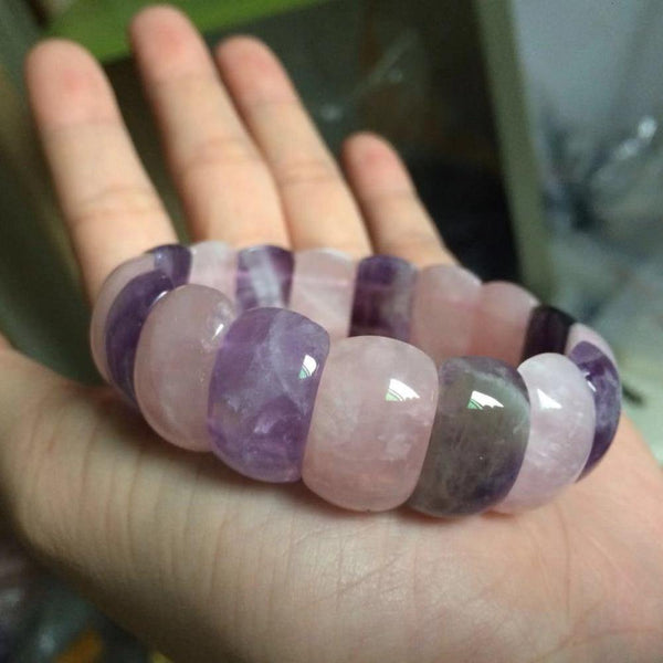 Planet Gates Amethysts & roses quartz beads bracelet natural stone bangle DIY jewelry for woman for gift wholesale !