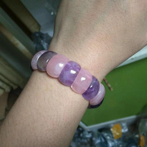 Planet Gates Amethysts & roses quartz beads bracelet natural stone bangle DIY jewelry for woman for gift wholesale !