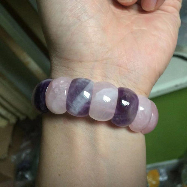 Planet Gates Amethysts & roses quartz beads bracelet natural stone bangle DIY jewelry for woman for gift wholesale !