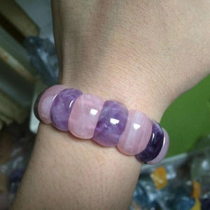 Planet Gates Amethysts & roses quartz beads bracelet natural stone bangle DIY jewelry for woman for gift wholesale !