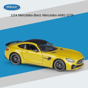 Planet Gates AMG GTR yellow 1:24 Mercedes-Benz AMG GT R Alloy Metal Diecast Cars Model Inital Toy Car Children Boy Toys collection toy tools gift