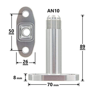 Planet Gates An10 Hole pitch 2"/51 Turbo Oil Drain Return Flange Adapter sliver CNC Process leakproof for T3 T4 GT28 GT30 GT35 T25