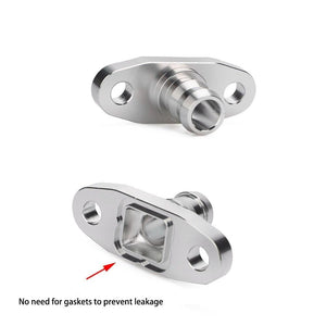 Planet Gates An10 Hole pitch 2"/51 Turbo Oil Drain Return Flange Adapter sliver CNC Process leakproof for T3 T4 GT28 GT30 GT35 T25