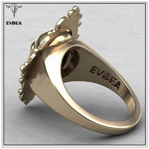 Planet Gates Ancient Gold Skull Ring Big Huge Ghost Skull Ring Men Boys Polishing Biker Ring Copper Skull Rings