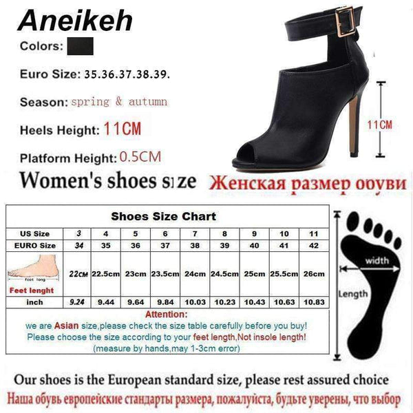 Planet Gates Aneikeh Gladiator Women Pumps Ladies Sexy Buckle Strap Roman High Heels Open Toe Sandals Party Wedding Shoes Size 35-40 Black