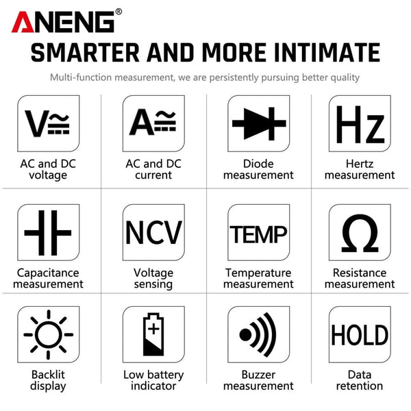 Planet Gates ANENG Q1 Digital Multimeter 9999 Analog Tester True RMS Professional Multimetro DIY Transistor Capacitor NCV Testers Lcr Meter