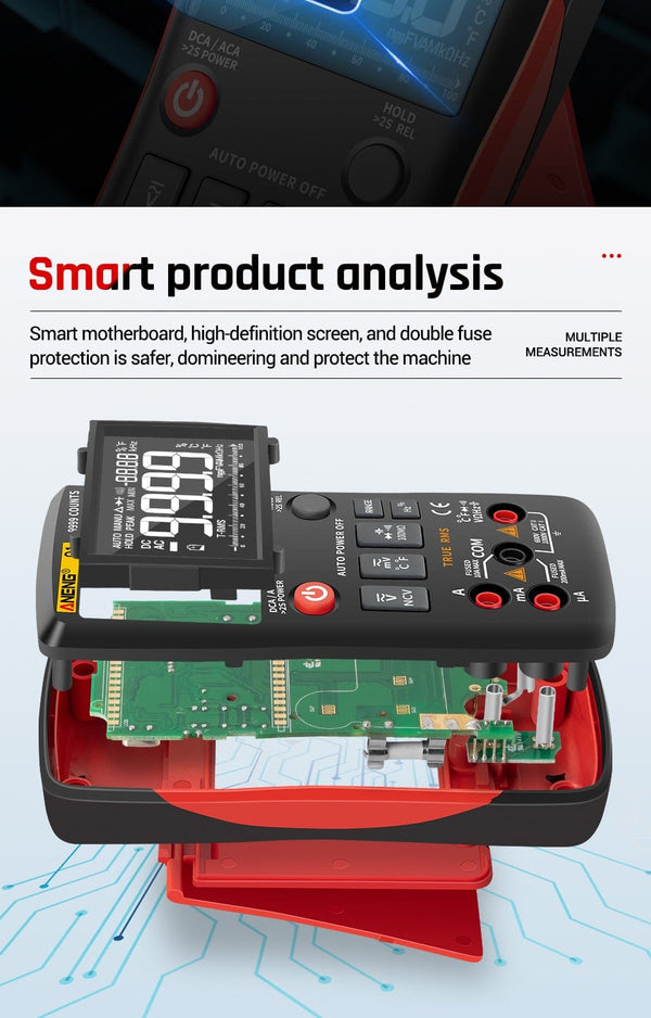 Planet Gates ANENG Q1 Digital Multimeter 9999 Analog Tester True RMS Professional Multimetro DIY Transistor Capacitor NCV Testers Lcr Meter