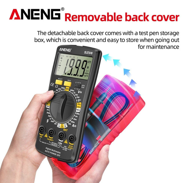 Planet Gates ANENG SZ08 Digital Multimeter Ultra-thin storage Professional Multimetro Auto Voltmeter AC DC 220V Resistance Handhold Testers