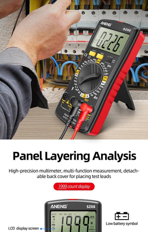Planet Gates ANENG SZ08 Digital Multimeter Ultra-thin storage Professional Multimetro Auto Voltmeter AC DC 220V Resistance Handhold Testers