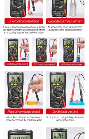 Planet Gates ANENG SZ08 Digital Multimeter Ultra-thin storage Professional Multimetro Auto Voltmeter AC DC 220V Resistance Handhold Testers