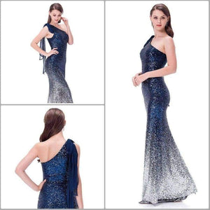 Planet Gates Angel-fashions Formal Dresses Contrast Color Gradient Sequin Mermaid Evening Dresses 286