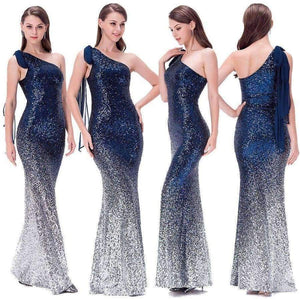 Planet Gates Angel-fashions Long Evening Dress Vintage Sequin Gradient Mermaid Dresses Blue 286