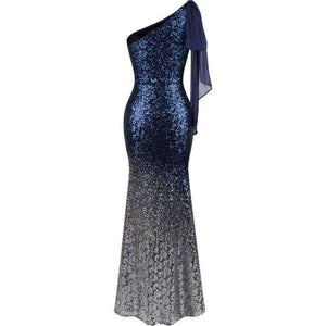 Planet Gates Angel-fashions Long Evening Dress Vintage Sequin Gradient Mermaid Dresses Blue 286