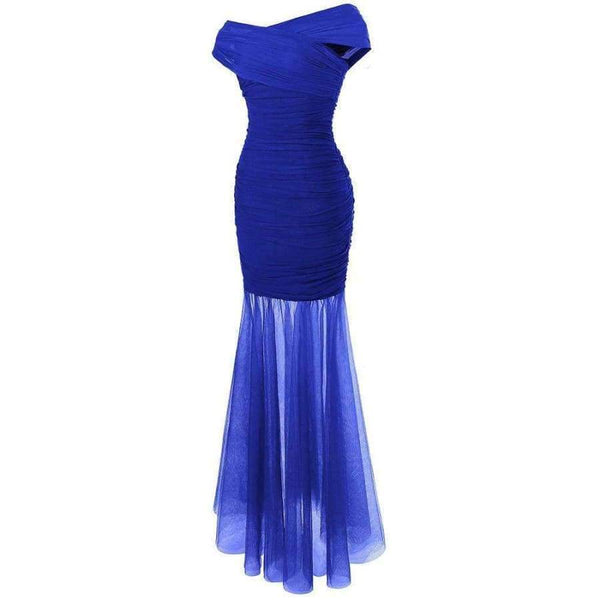 Planet Gates Angel fashions One Shoulder Pleat Ruched Sequin Slit Mermaid Long Evening Dress 350